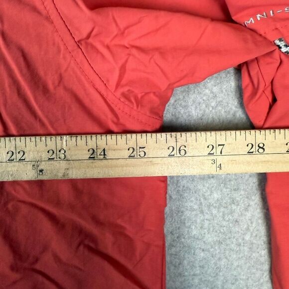 Columbia PFG Mens Size Large Button Front Shirt Red Omni Shade Long Sleeve Nylon - Picture 2 of 8
